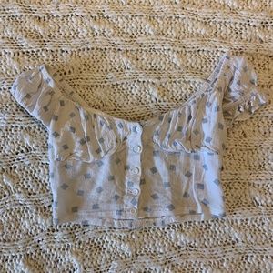 White and Blue crop top